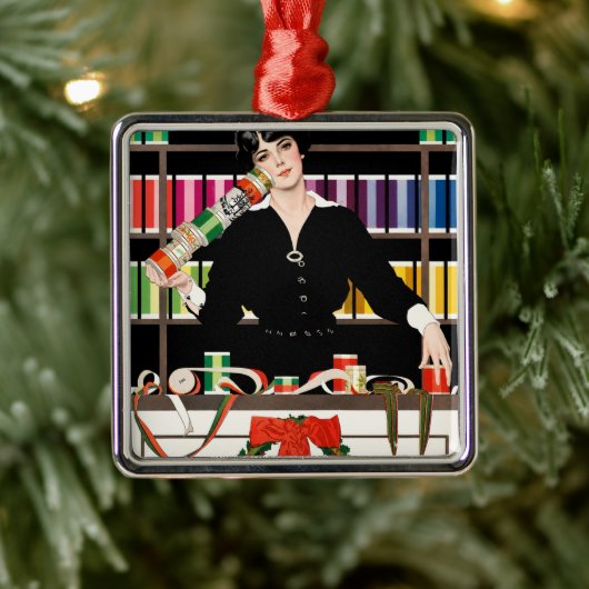 Antiek Art Deco Cadeaubonafdeling Metalen Ornament (Boom)