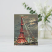  Antiek Art Deco Eiffel Tower Paris Frankrijk Briefkaart (Staand voorkant)