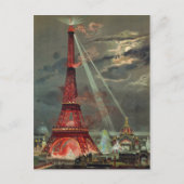  Antiek Art Deco Eiffel Tower Paris Frankrijk Briefkaart (Voorkant)