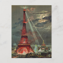  Antiek Art Deco Eiffel Tower Paris Frankrijk Briefkaart