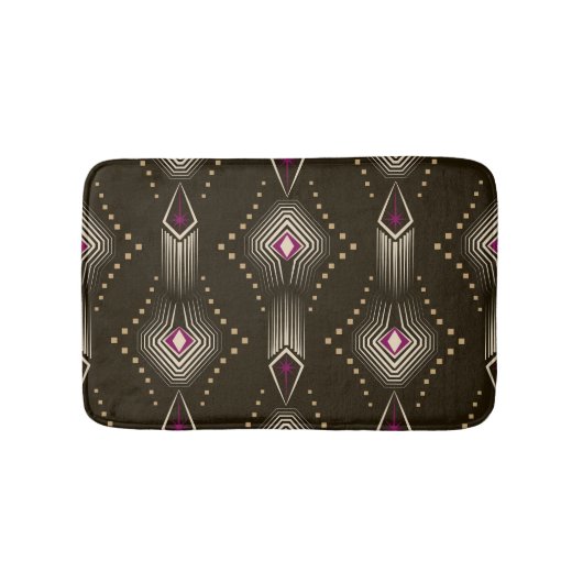 Antiek Art Deco geometrisch Ornament Badmat (Voorkant)