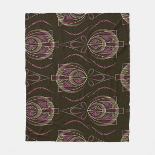 Antiek Art Deco geometrisch Ornament Fleece Deken