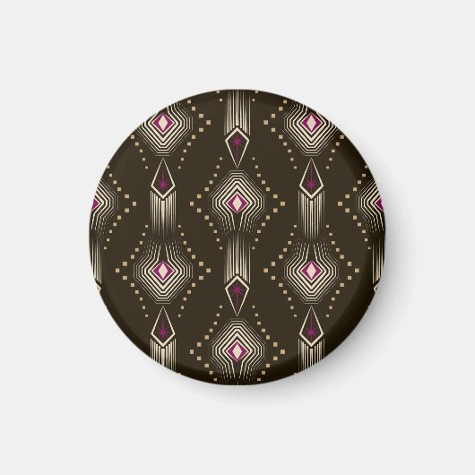 Antiek Art Deco geometrisch Ornament Magneet (Voorkant)