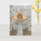  Antiek Art Deco Lady: denken aan jou Kaart (Gele Bloem)