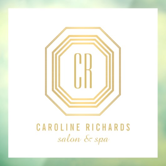 Antiek Art Deco Monogram Gold/Wit Raamsticker (Vel 3)