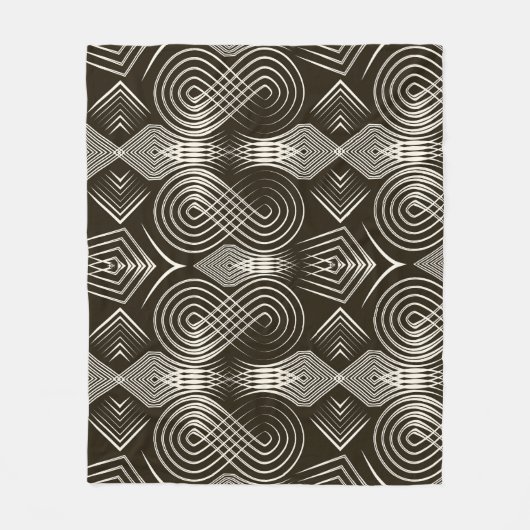 Antiek Art Deco Naadloos Ornament Fleece Deken (Voorkant)