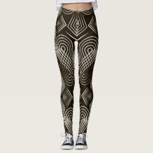 Antiek Art Deco Naadloos Ornament Leggings