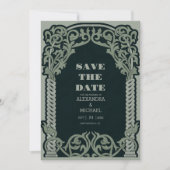 Antiek Art Nouveau bruiloft Save The Date (Voorkant)