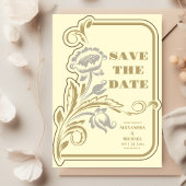 Antiek Art Nouveau bruiloft Save The Date
