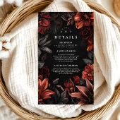 Antiek Art Nouveau Floral Wedding Informatiekaartje