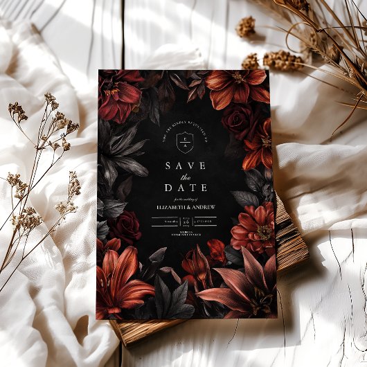 Antiek Art Nouveau Floral Wedding Save The Date