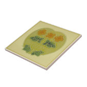 Antiek Art Nouveau Heart & Flowers Repo Antiek Tegeltje (Zijkant)