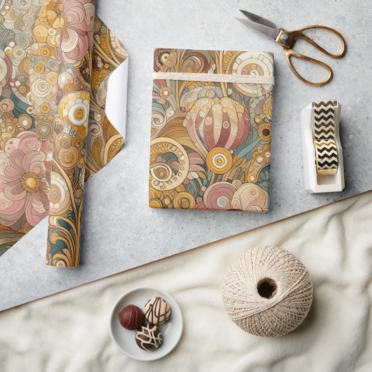 Antiek Art Nouveau stijl Fine Art Floral Painting Cadeaupapier (Crafts)