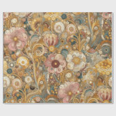 Antiek Art Nouveau stijl Fine Art Floral Painting Cadeaupapier (Vlak)