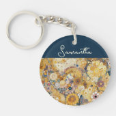 Antiek Art Nouveau stijl Fine Art Floral Painting Sleutelhanger (Voorkant)