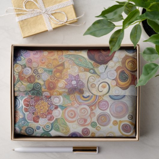 Antiek Art Nouveau stijl Fine Art Floral Painting Tissuepapier (Geschenk)