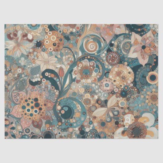 Antiek Art Nouveau stijl Fine Art Floral Painting Tissuepapier (Voorkant)