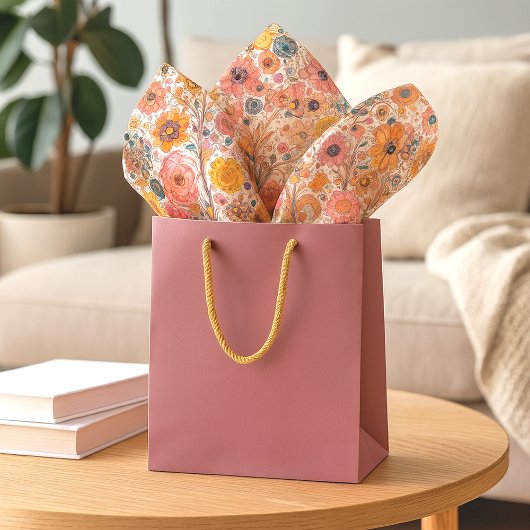 Antiek Art Nouveau stijl Fine Art Floral Painting Tissuepapier