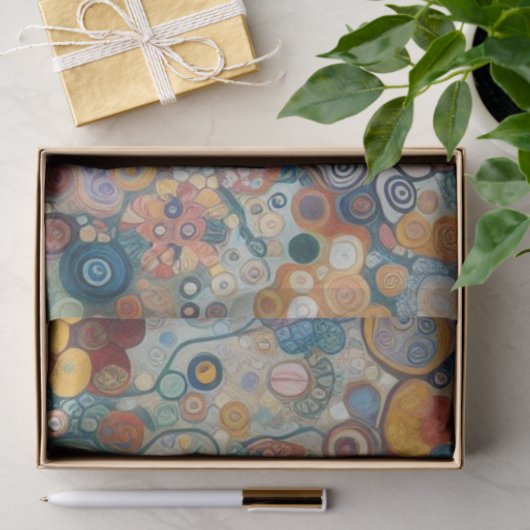 Antiek Art Nouveau stijl Fine Art Floral Painting Tissuepapier (Geschenk)