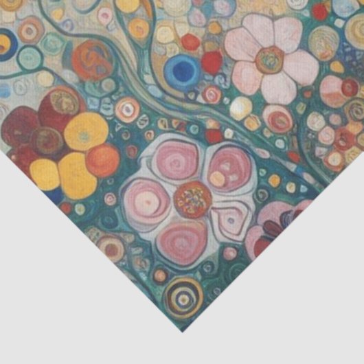 Antiek Art Nouveau stijl Fine Art Floral Painting Tissuepapier (Detail)