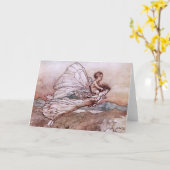 Antiek Arthur Rackham Fairy Illustratie Kaart (Gele Bloem)