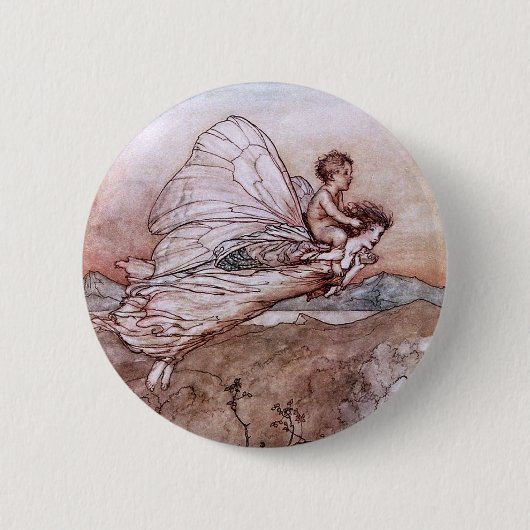Antiek Arthur Rackham Fairy Illustratie Ronde Button 5,7 Cm (Voorkant)