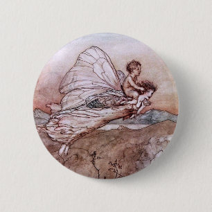 Antiek Arthur Rackham Fairy Illustratie Ronde Button 5,7 Cm