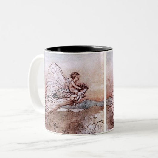 Antiek Arthur Rackham Fairy Illustratie Tweekleurige Koffiemok (Voorkant links)