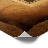 Antiek artistiek oud Poster van de Wereldkaart (Hoek)