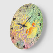 Antiek ARTs Ornament Patroon + glimlend Gecko Grote Klok (Hoek)