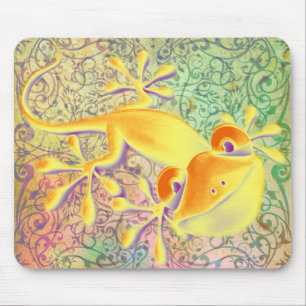 Antiek ARTs Ornament Patroon + glimlend Gecko Muismat