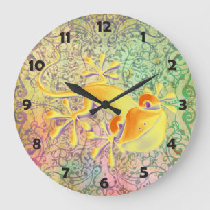 Antiek ARTs Ornament Pattern + het glimlachen Geck Grote Klok