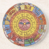  Antiek asstrologie, Keltische zodische wiel Zandsteen Onderzetter (Voorkant)