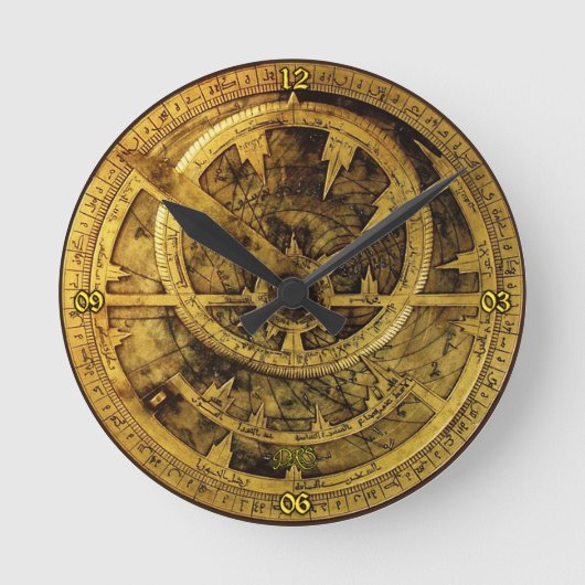 Antiek Astrolabe Ronde Klok (Voorkant)