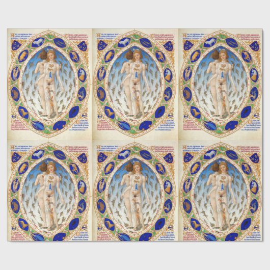 ANTIEK ASTROLOGIE EN ZODIACALE TEKENS GRAFIEK CADEAUPAPIER (Vlak)