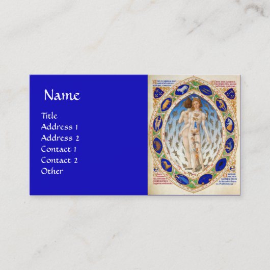 ANTIEK ASTROLOGIE EN ZODIAKALE TEKENEN Astroloog Visitekaartje (Voorkant)