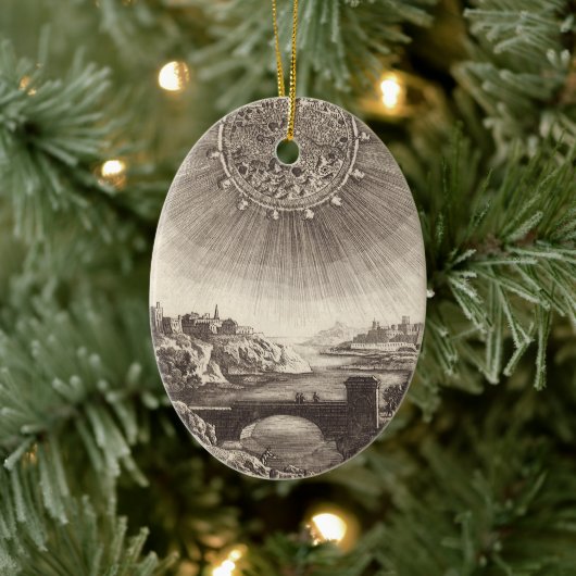 Antiek Astronomie Sky met zon door Allain Mallet Keramisch Ornament (Boom)