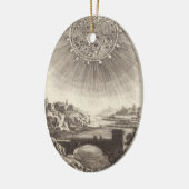 Antiek Astronomie Sky met zon door Allain Mallet Keramisch Ornament (Links)