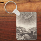 Antiek Astronomie Sky met zon door Allain Mallet Sleutelhanger (Voorkant)