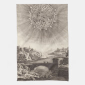 Antiek Astronomie Sky met zon door Allain Mallet Theedoek (Verticaal)