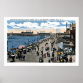 Antiek Atlantic City New Jersey Boardwalk Poster (Voorkant)