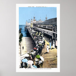 Antiek Atlantic City New Jersey Steel Pier Poster