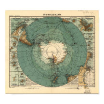 Antiek Atlas-kaart Antarctica uit 1912