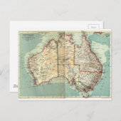 Antiek  Australisch continent - gedetailleerde kaa Briefkaart (Voorkant / Achterkant)