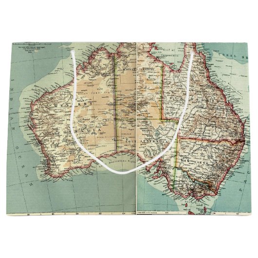 Antiek Australisch continent - gedetailleerde kaa Groot Cadeauzakje (Voorkant)