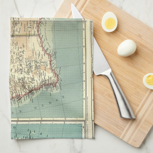 Antiek  Australisch continent - gedetailleerde kaa Theedoek (Quarter Fold)