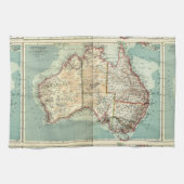Antiek  Australisch continent - gedetailleerde kaa Theedoek (Horizontaal)