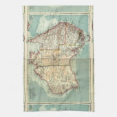 Antiek  Australisch continent - gedetailleerde kaa Theedoek (Verticaal)