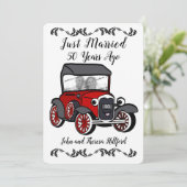 Antiek auto 50ste verjaardag kaart (Staand voorkant)