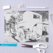 Antiek auto als schetsenpapier tissuepapier (Craft)